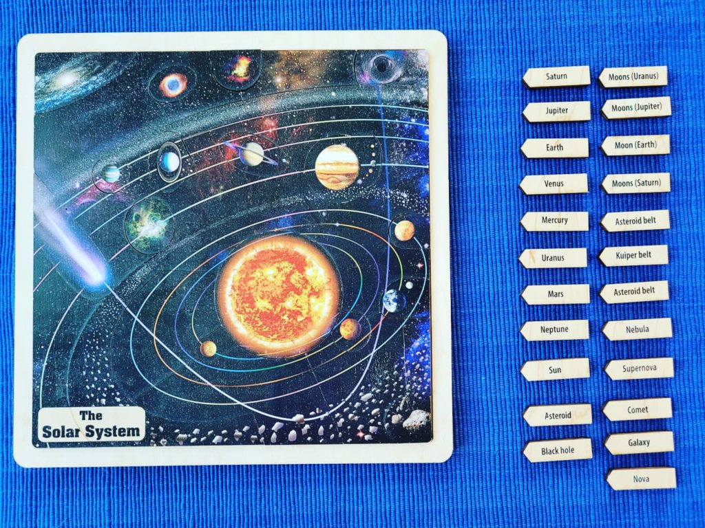 Montessori Wooden Puzzles: The Solar System Puzzle