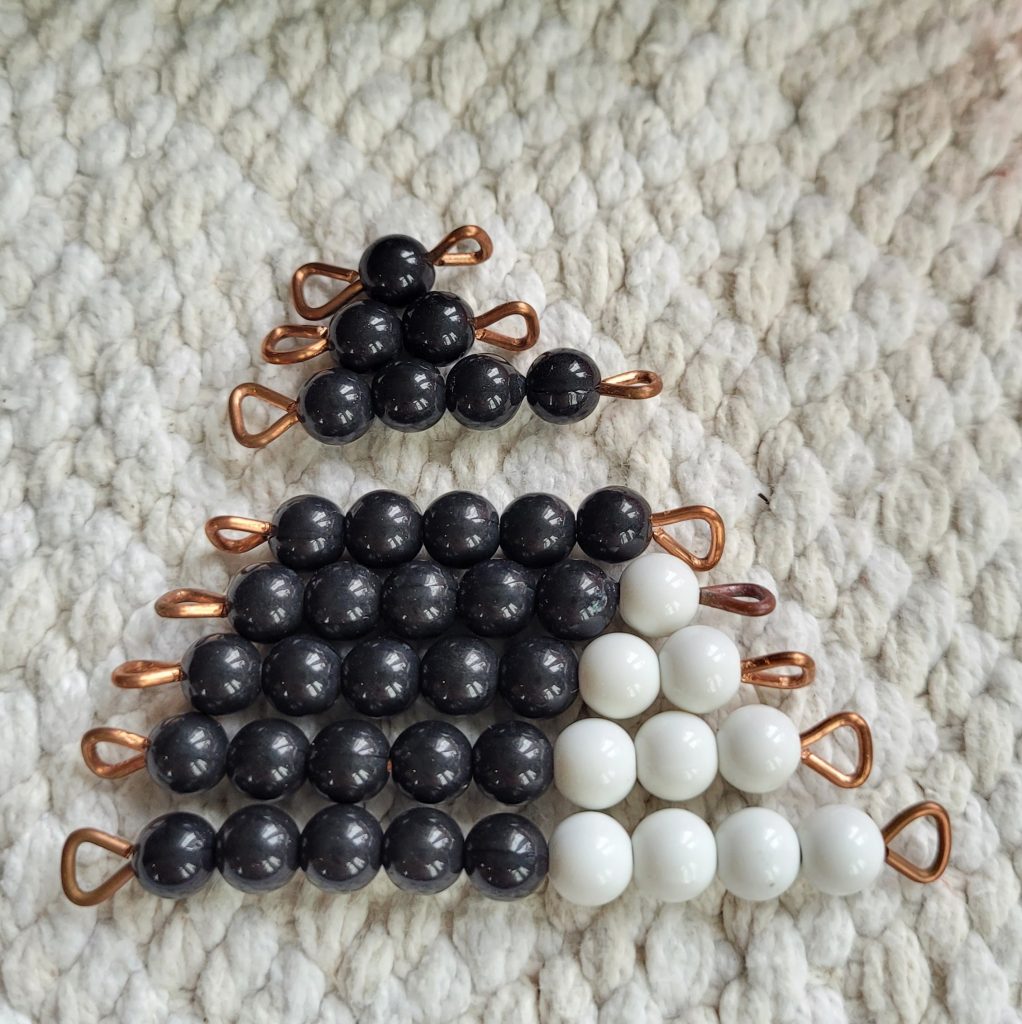The black and white placeholder bead bars