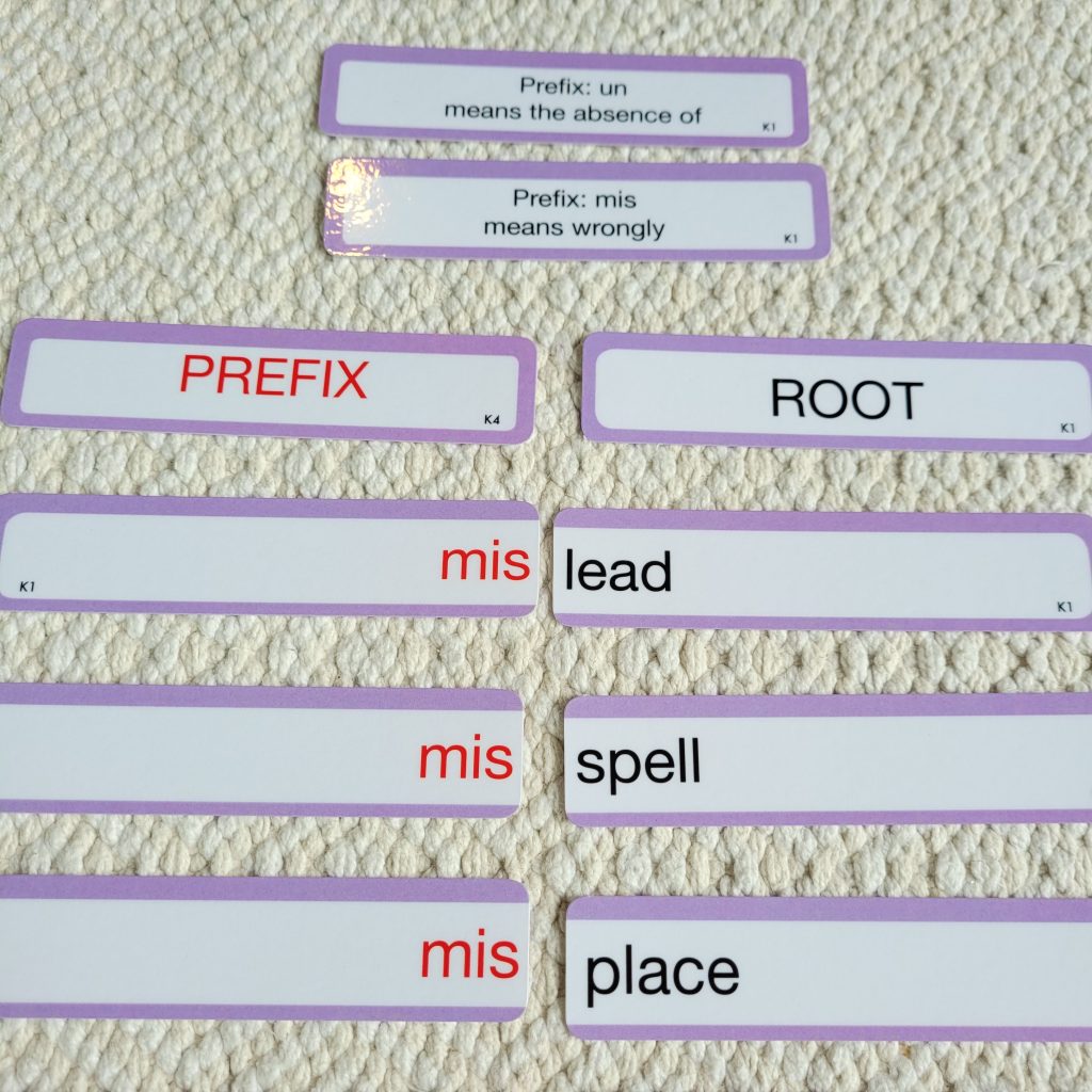 Montessori Word Study: Prefixes