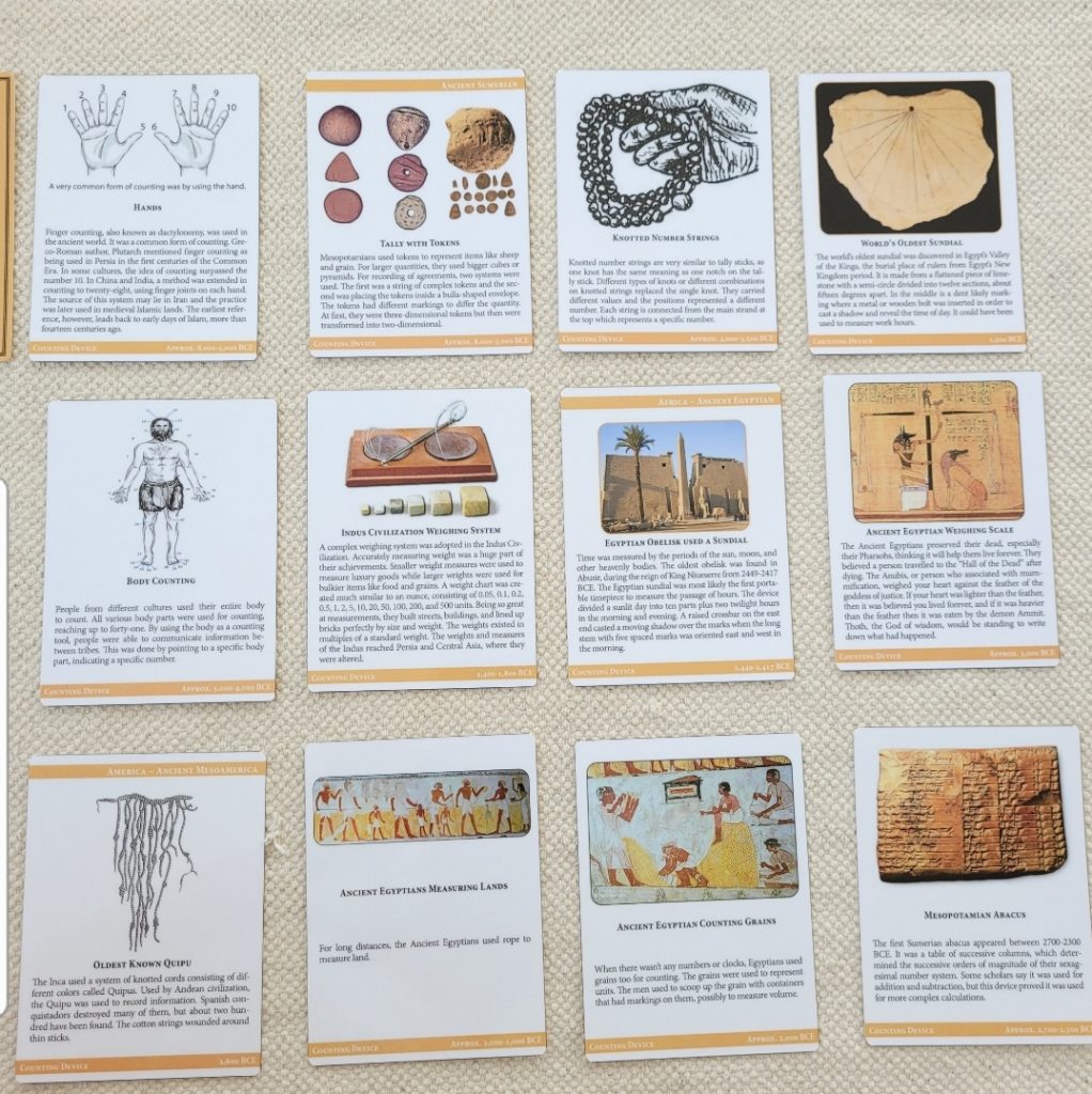 Montessori Timelines: Timeline of Numerals Research Cards