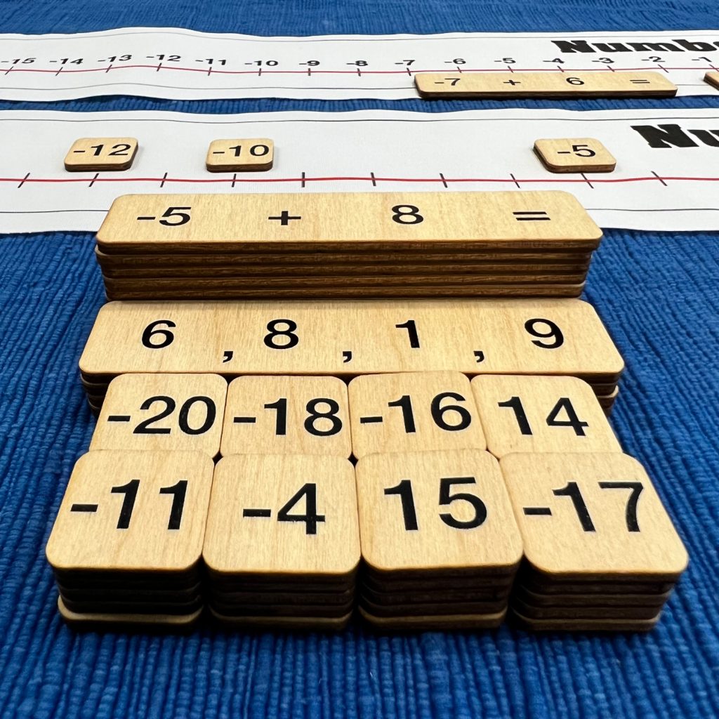 Negative Numbers Wooden Tiles