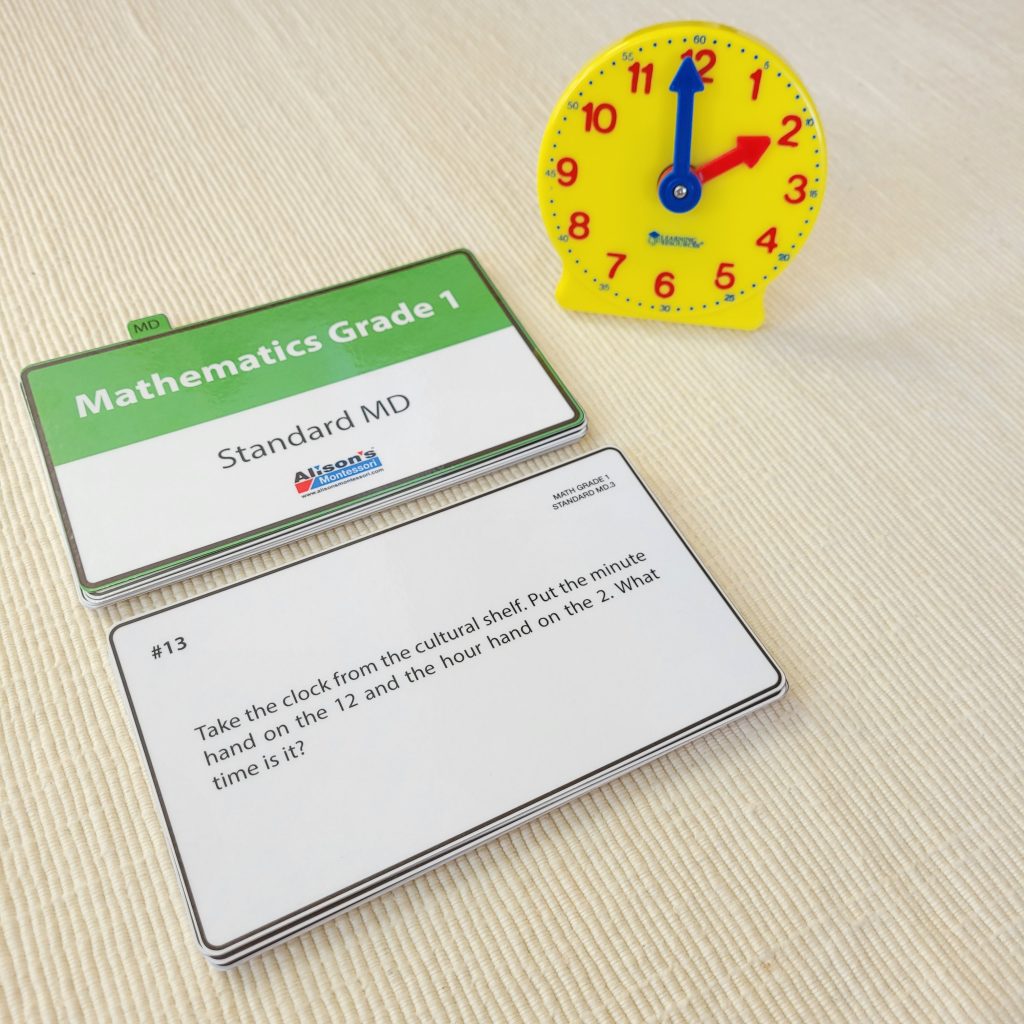 Montessori time-telling manipulatives