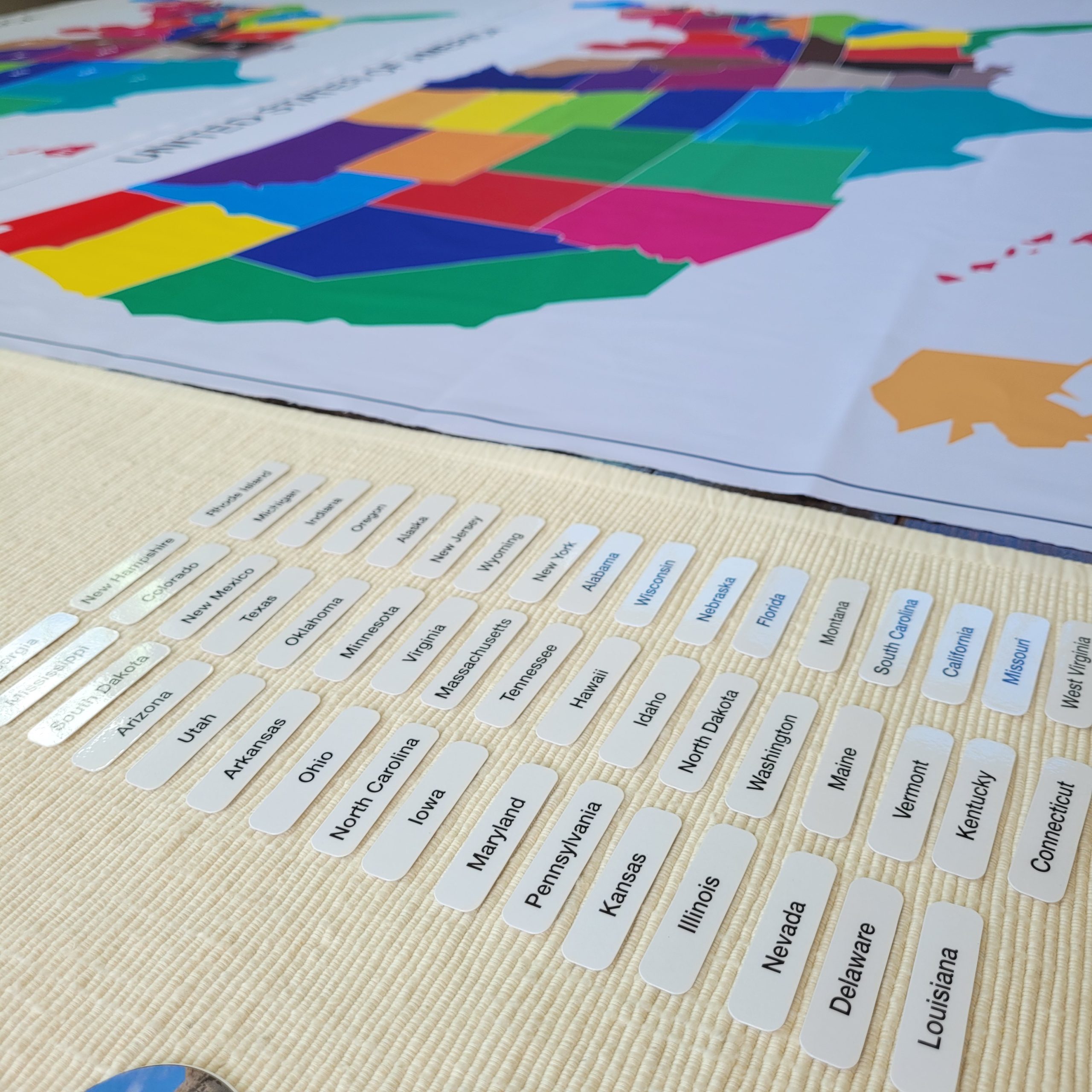 USA State Study - Mute Chart, Cutouts