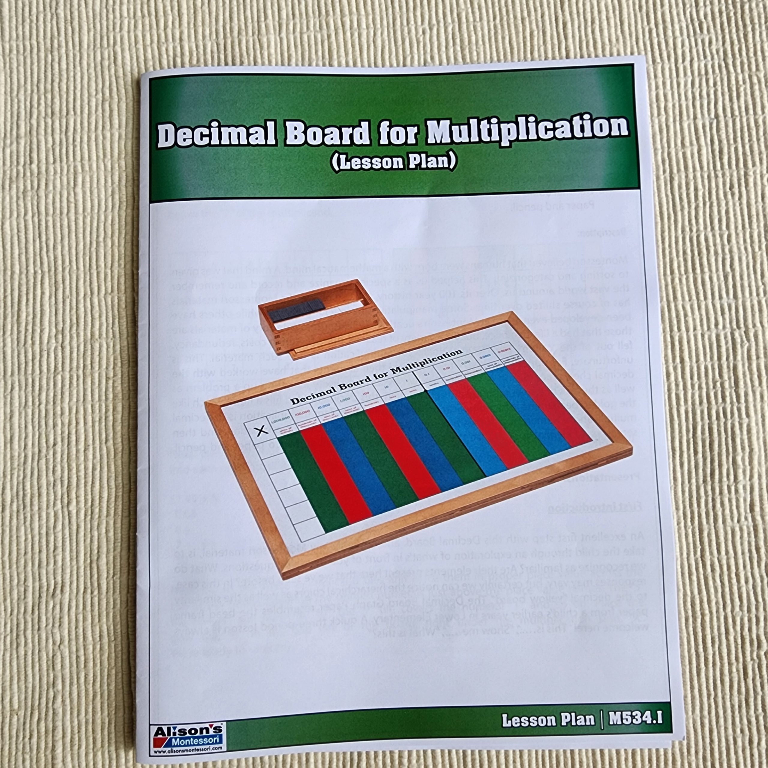 Decimal Board for Multiplication