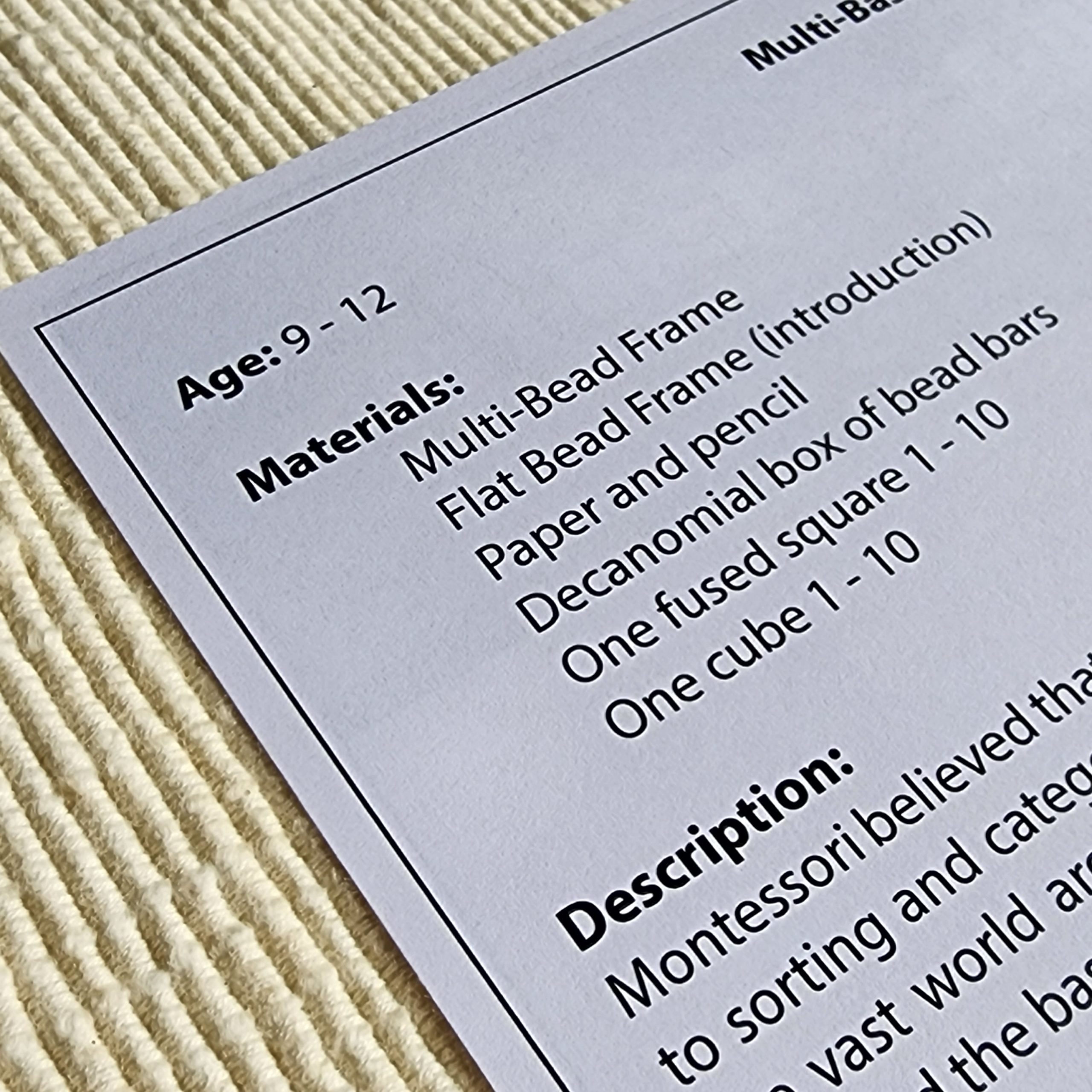 Montessori Materials
