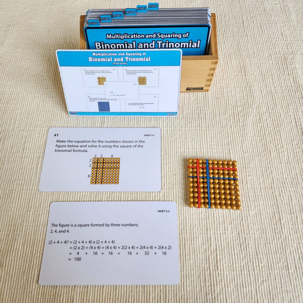 Square of Binomial and Trinomial Task Cards