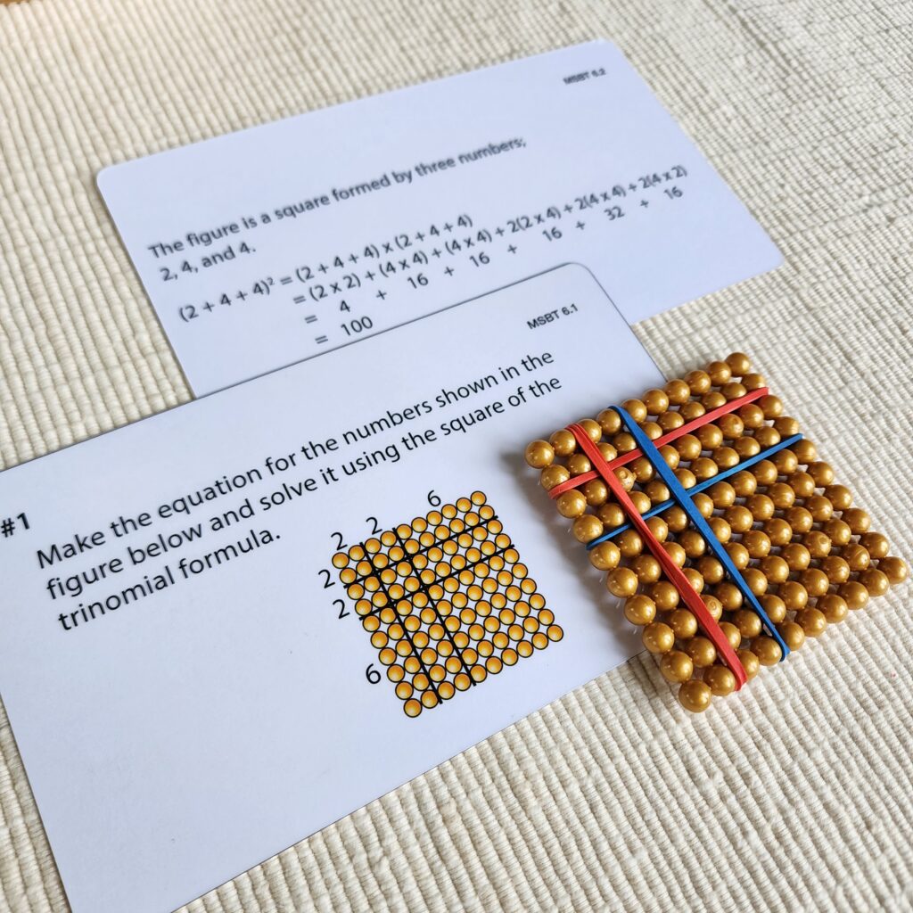 Square of Binomial and Trinomial Task Cards